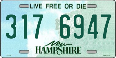 NH license plate 3176947