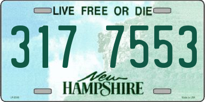 NH license plate 3177553