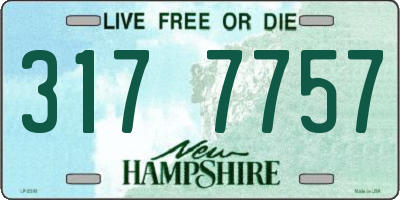 NH license plate 3177757