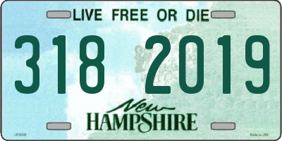 NH license plate 3182019