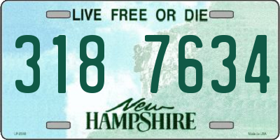 NH license plate 3187634