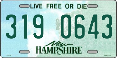 NH license plate 3190643