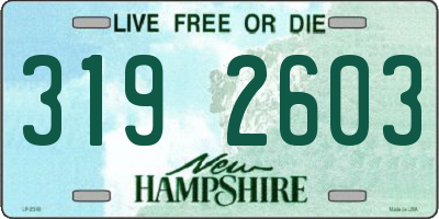 NH license plate 3192603