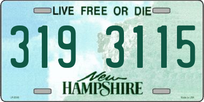 NH license plate 3193115