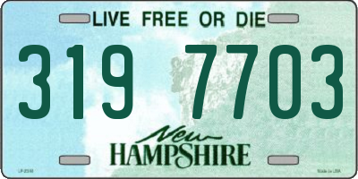 NH license plate 3197703