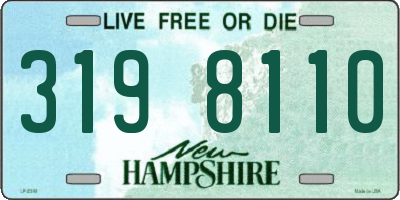 NH license plate 3198110