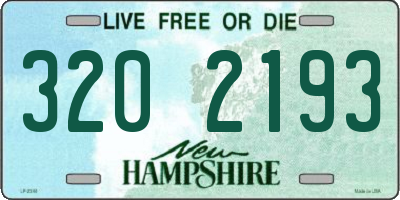 NH license plate 3202193
