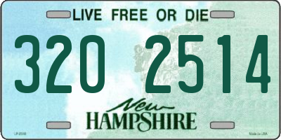 NH license plate 3202514