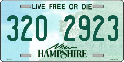NH license plate 3202923