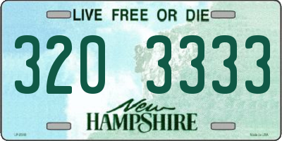 NH license plate 3203333