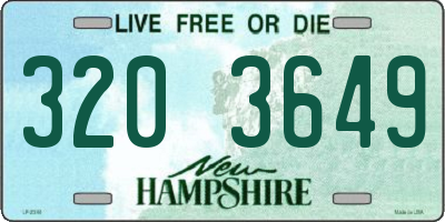 NH license plate 3203649
