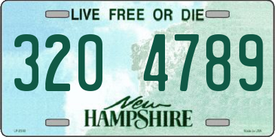 NH license plate 3204789