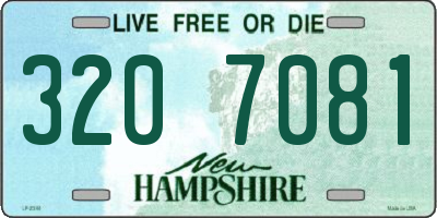 NH license plate 3207081