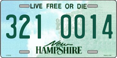 NH license plate 3210014