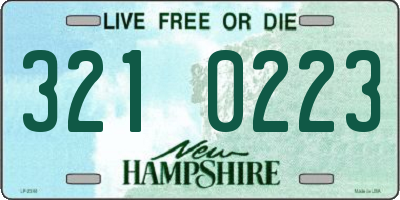 NH license plate 3210223