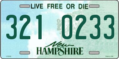 NH license plate 3210233
