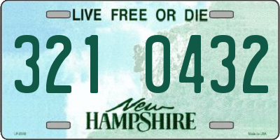 NH license plate 3210432