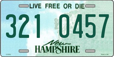 NH license plate 3210457