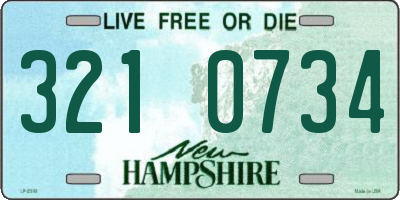NH license plate 3210734