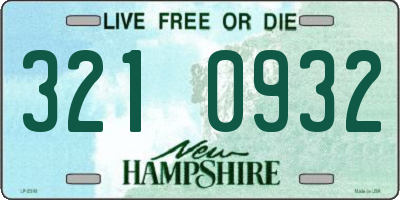 NH license plate 3210932