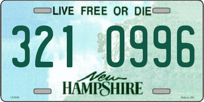 NH license plate 3210996
