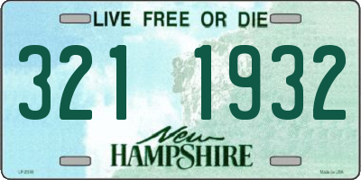 NH license plate 3211932