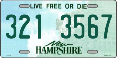 NH license plate 3213567