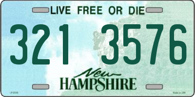 NH license plate 3213576