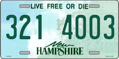 NH license plate 3214003