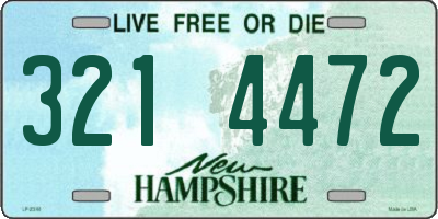 NH license plate 3214472