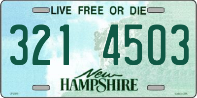 NH license plate 3214503