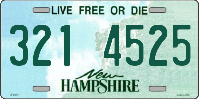 NH license plate 3214525