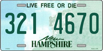 NH license plate 3214670