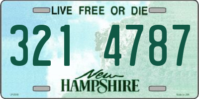 NH license plate 3214787