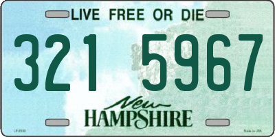NH license plate 3215967