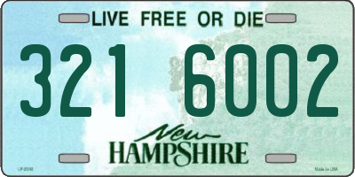 NH license plate 3216002