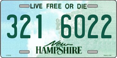 NH license plate 3216022