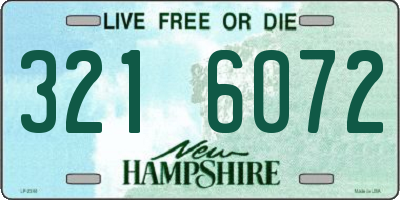 NH license plate 3216072