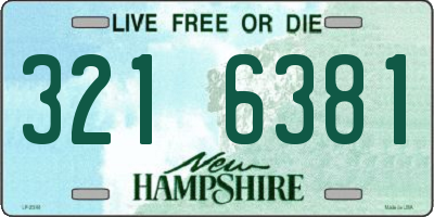 NH license plate 3216381