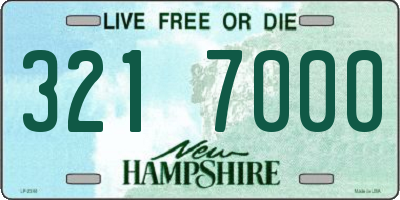 NH license plate 3217000