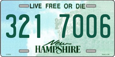 NH license plate 3217006