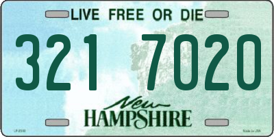 NH license plate 3217020