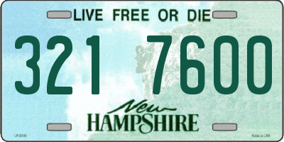 NH license plate 3217600