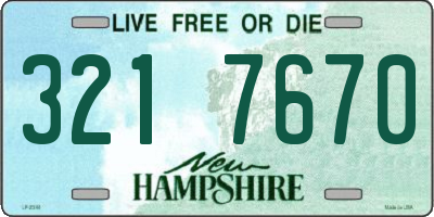 NH license plate 3217670