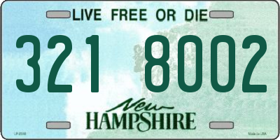 NH license plate 3218002