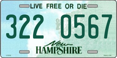 NH license plate 3220567