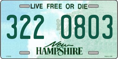 NH license plate 3220803