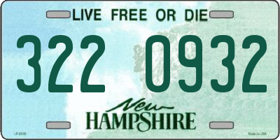 NH license plate 3220932