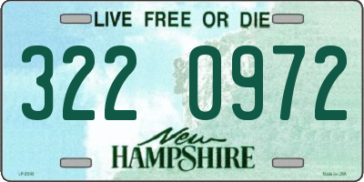 NH license plate 3220972
