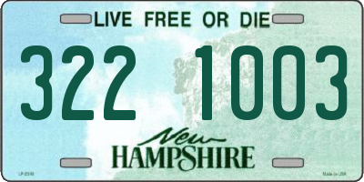 NH license plate 3221003